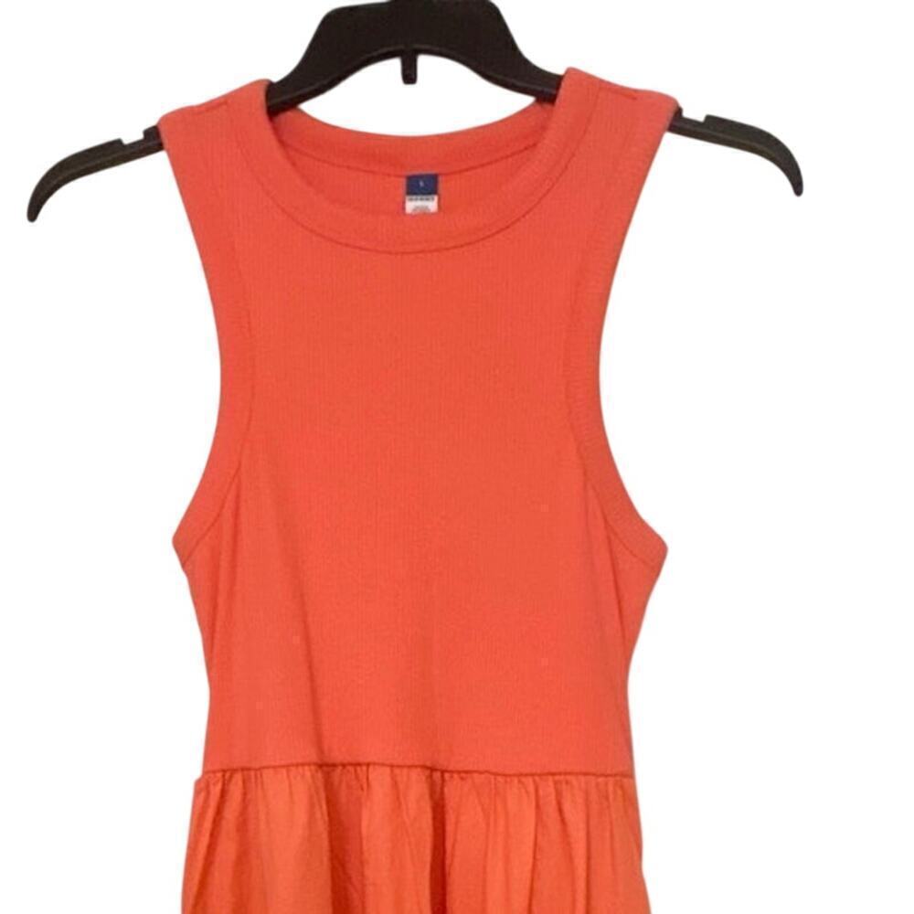 OLD NAVY NWT Coral Sleeveless Cotton A-Line Midi Dress Size Large Summer Beachy - Picture 2 of 11